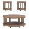 Liberty Furniture 754-OT-3PCS Liberty Furniture 754-OT-3PCS Harlow - 3 Piece Set (1 Round Cocktail 2 End Tables) - Sandstone & Satin Nickel