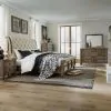 Liberty Furniture 615-BR-KCSDMCN Americana Farmhouse - 5 Piece Bedroom Set (California King Sleigh Bed, Dresser & Mirror, Chest, Night Stand) - Dusty Taupe