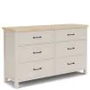 Riverside Furniture 79460 Glenndale - Six Drawer Dresser - Aged White / Wheat