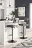 Ashley Furniture D119-630 Strumford - Tall Swivel Barstool (Set of 2) with Cushioned Back - Gray / Black