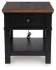Ashley Furniture T664-3 Wildenauer - Rectangular End Table - Brown / Black