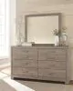 Ashley Furniture B070/31/36/B130/581/92(2) Culverbach - 5 Pc. - Dresser, Mirror, Queen Upholstered Bed, 2 Nightstands - Gray