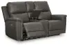 Ashley Furniture PCU1200018 Bleckley - Power Reclining Loveseat With Console / Adjustable Headrest - Anchor