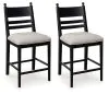Ashley Furniture PCD824-724 Ashley Furniture PCD824-724 Greddinton - Upholstered Barstool (Set of 2) - Black