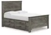Ashley Furniture B4480/21/26/87/84/50/B100-12/92(2) Ashley Furniture B4480/21/26/87/84/50/B100-12/92(2) Frandern - 8 Pc. - Dresser, Mirror, Full Panel Bed With Storage, 2 Nightstands - Black / Gray