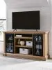 Ashley Furniture W794-68 Wittenmyer - XL TV Stand With Fireplace Option - Natural / Black