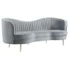 CoasterEssence 506864-S3 Sophia - 3 Piece Upholstered Channel Tufted Sofa Set - Gray
