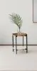 CoasterEssence 931218 Adhvik - Round Side Table With Marble Shelf - Natural And Black