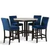 New Classic 41-400-BLC4C New Classic 41-400-BLC4C Celeste - Round Counter Table & 4 Chairs - Blue
