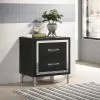 Coaster Fine Furniture 224992 Lucia - 2-Drawer Nightstand Bedside Table - Black