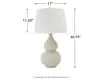 Ashley Furniture L100074 Saffi - Ceramic Table Lamp  - Cream
