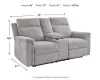 Ashley Furniture 3320196 Barnsana - Dbl Power Reclining Loveseat with Console - Ash