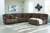 Ashley Furniture 92705S1 Ashley Furniture 92705S1 Top Tier - 6-Piece Reclining Sectional With Raf Press Back Chaise - Chocolate