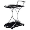 CoasterEveryday 910001 Elfman - 2-Tier Glass Shelf Metal Bar Cart - Black And Chrome