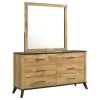 Coaster Fine Furniture 225003M Kaywood - 6-Drawer Dresser And Mirror - Natural Pine