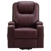 Coaster Fine Furniture 609479P Armstrong - Upholstered Power Lift Massage Recliner - Wine Red