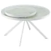 Coaster Fine Furniture 706258 Briggs - Round Marble Printed Glass Top Coffee Table - White