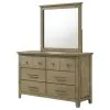Coaster Fine Furniture 207533M Hazlewood - 6-Drawer Bedroom Dresser With Mirror - Vineyard Oak