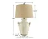 Ashley Furniture L100664 Emelda - Ceramic Table Lamp  - Cream