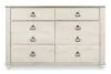 Ashley Furniture B267-31 Willowton - Six Drawer Dresser - Brown / Beige / White