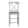 Liberty Furniture 303W-B300124 Ocean Isle - Upholstered X Back Counter Chair - Antique White
