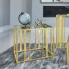 CoasterEssence 723607 Adri - Rectangular Glass Top Side End Table - Matte Brass