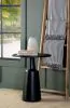 CoasterEssence 915109 Ixia - Round Solid Mango Wood Accent Side Table - Black Stain