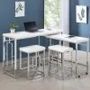 Coaster Fine Furniture 182714 Jackson - 4 Piece Multipurpose Counter Height Table Set - White