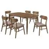 Coaster Fine Furniture 108461-S7 Dortch - 7 Piece Oval Solid Wood Dining Set - Walnut