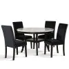 New Classic 41-400-BKD4C Celeste - Round Dining Table & 4 Chairs - Black