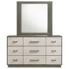 Coaster Fine Furniture 224983M Fenwick - 9-Drawer Dresser With Mirror - Gray Oak