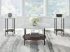 Ashley Furniture T167-13 Wrenwich - Occasional Table Set (Set of 3) - Brown / Black / White