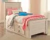 Ashley Furniture B267B21 Ashley Furniture B267B21 Willowton - Twin Panel Bed With 2 Storage Drawers - Whitewash