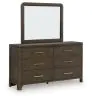 Ashley Furniture PCB843B1 Ashley Furniture PCB843B1 Radkin - Dresser And Mirror - Burnished Brown