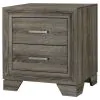 Coaster Fine Furniture 223342 Wright - 2-Drawer Nightstand Bedside Table - Brown Oak