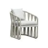 Intercon AX-CH-460AC-WHT-C Alexa - Outdoor Dining Side Arm Chair - White