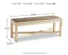 Ashley Furniture D647-00 Bolanburg - Large UPH Dining Room Bench - Beige
