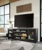 Ashley Furniture W989-68 Foyland - XL TV Stand w/Fireplace Option - Black / Brown