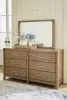 Ashley Furniture B974/31/36/74/77/92(2) Ashley Furniture B974/31/36/74/77/92(2) Cabalynn - 6 Pc. - Dresser, Mirror, Queen Upholstered Bed, 2 Nightstands - Light Brown