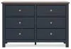 Ashley Furniture B414-21 Landocken - Dresser - Brown / Blue