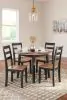 Ashley Furniture D396/15/01(2) Gesthaven - 5 Pc. - Round Dining Room Drop Leaf Table, 4 Side Chairs - Natural / Brown