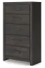 Ashley Furniture PCB2108-46 Hollivern - Five Drawer Chest - Dark Gray