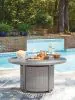 Ashley Furniture PCP418-776 Half Moon Beach - Round Fire Pit Table - Gray