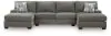 Ashley Furniture PC48405S3 Ashley Furniture PC48405S3 Clarington - 3-Piece Sectional With Double Chaise - Greystone