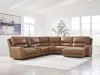 Ashley Furniture PCU62606S6 Ashley Furniture PCU62606S6 DeepWakes - 6-Piece Power Reclining Sectional With RAF Press Back Power Chaise And Storage Console - Caramel
