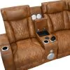 ACME LV06240 Taddeo - Power Motion Sectional Sofa With Power Headrest, Massage & LED - Two Tone Brown Leatherette