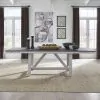 Liberty Furniture 139WH-T4002 Farmhouse - Trestle Table - Two Tone White / Wood Tone
