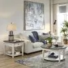 Liberty Furniture 417-OT-O3PCS Allyson Park - 3 Piece Living Room Set (Round Cocktail Table) - Wirebrushed White / Charcoal
