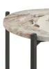 CoasterEssence 931204 Noemie - Round Marble Top Accent Side Table - White And Gunmetal