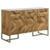 CoasterElevations 951138 Keaton - 3-Door Marble Top Herringbone Accent Cabinet - Natural